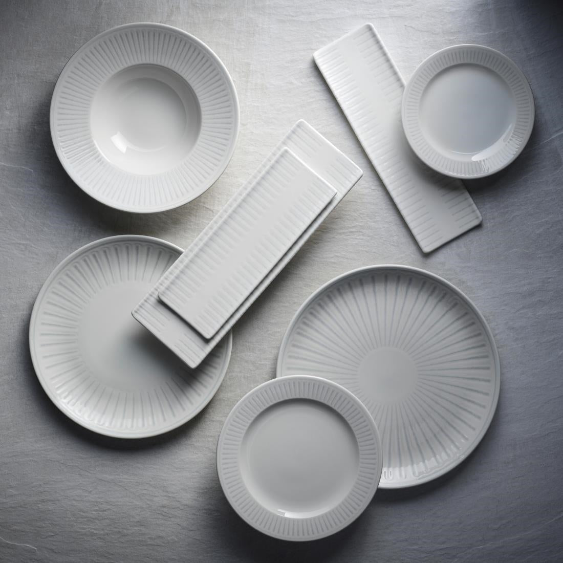 Churchill Era Grey Chefs Oblong Plates 298x152mm (12 Pack)