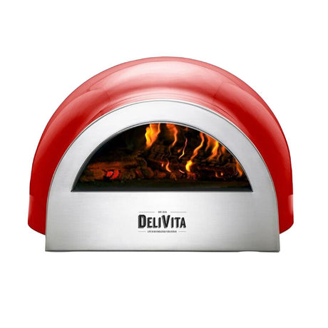 Delivita Wood Fired Pizza Oven Chilli Red