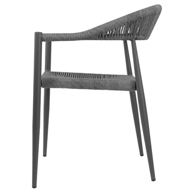 Bolero Eden PE Twist Rattan Outdoor Armchairs Charcoal (4 Pack)