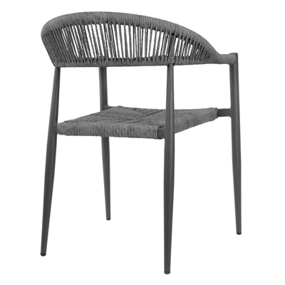 Bolero Eden PE Twist Rattan Outdoor Armchairs Charcoal (4 Pack)