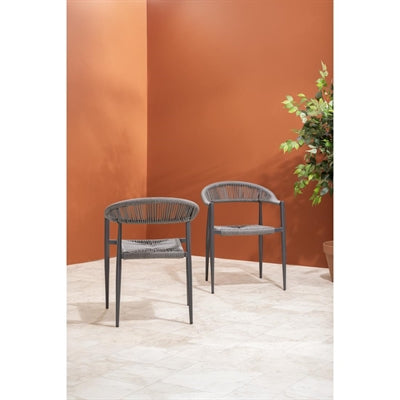 Bolero Eden PE Twist Rattan Outdoor Armchairs Charcoal (4 Pack)