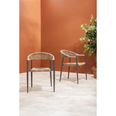 Bolero Eden PE Twist Rattan Outdoor Armchairs Natural (4 Pack)