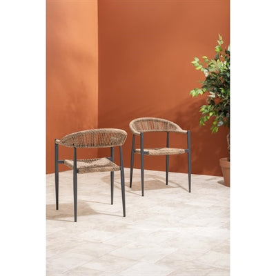 Bolero Eden PE Twist Rattan Outdoor Armchairs Natural (4 Pack)