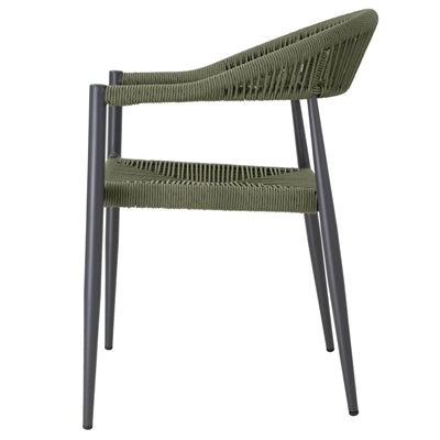 Bolero Eden PE Twist Rattan Outdoor Arm Chair Green (4 Pack)