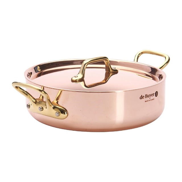 De Buyer Inocuivre Saute Pan with Lid Brass 20cm