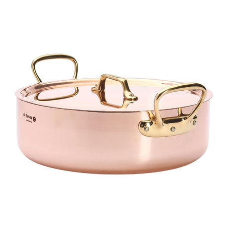 De Buyer Inocuivre Saute Pan with Lid Brass 28cm