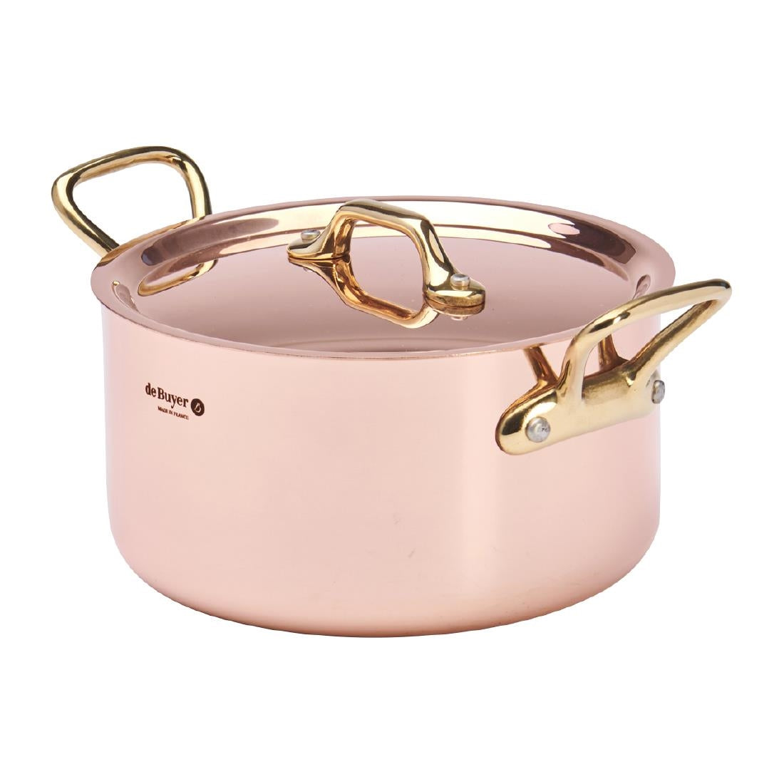 De Buyer Inocuivre Round Stewpan with Lid Brass 16cm