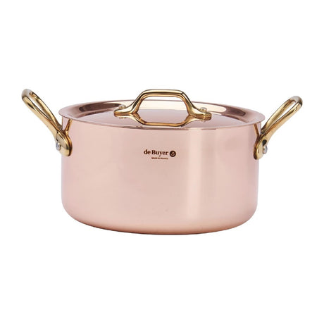 De Buyer Inocuivre Round Stewpan with Lid Brass 16cm
