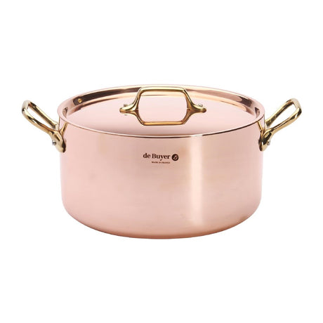 De Buyer Inocuivre Round Stewpan with Lid Brass 24cm