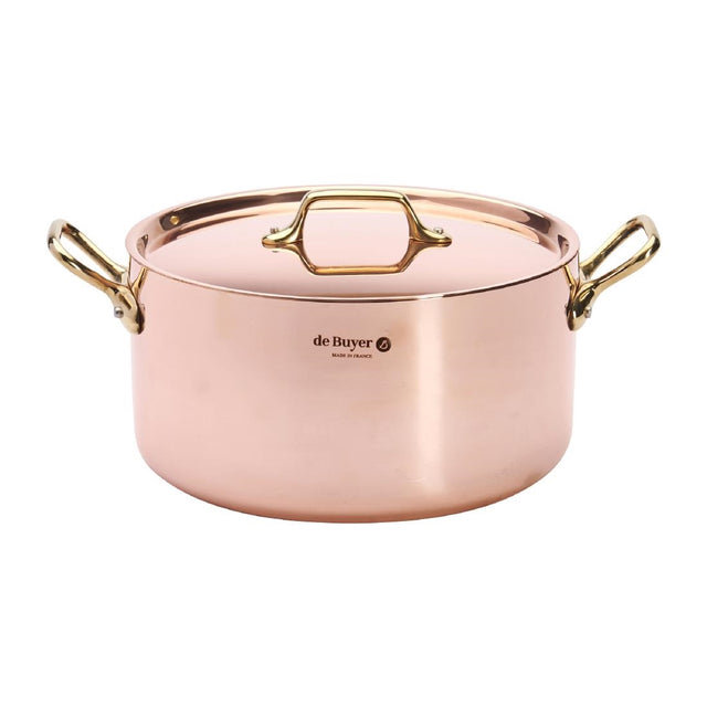 De Buyer Inocuivre Round Stewpan with Lid Brass 24cm
