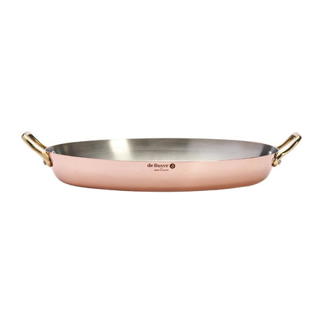 De Buyer Inocuivre Oval Dish with Brass Handles 36cm