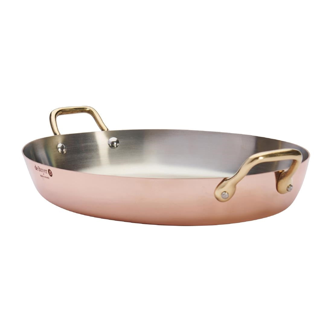 De Buyer Inocuivre Oval Dish with Brass Handles 36cm