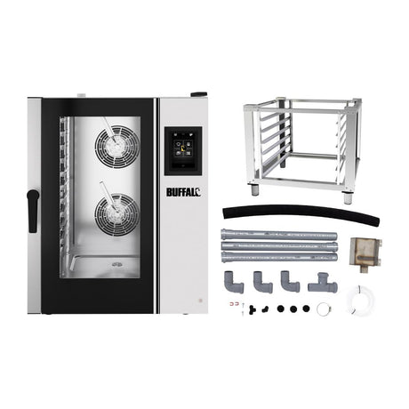 Buffalo Smart Touchscreen Combi Oven 11 x GN 1/1 with Stand & Installation Kit