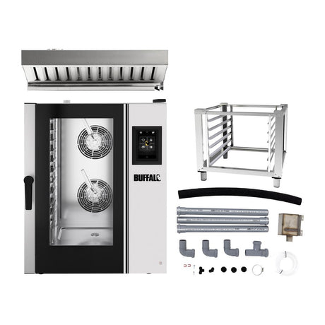 Buffalo Smart Touchscreen Combi Oven 11 x GN 1/1 w/stand Hood & Installation Kit