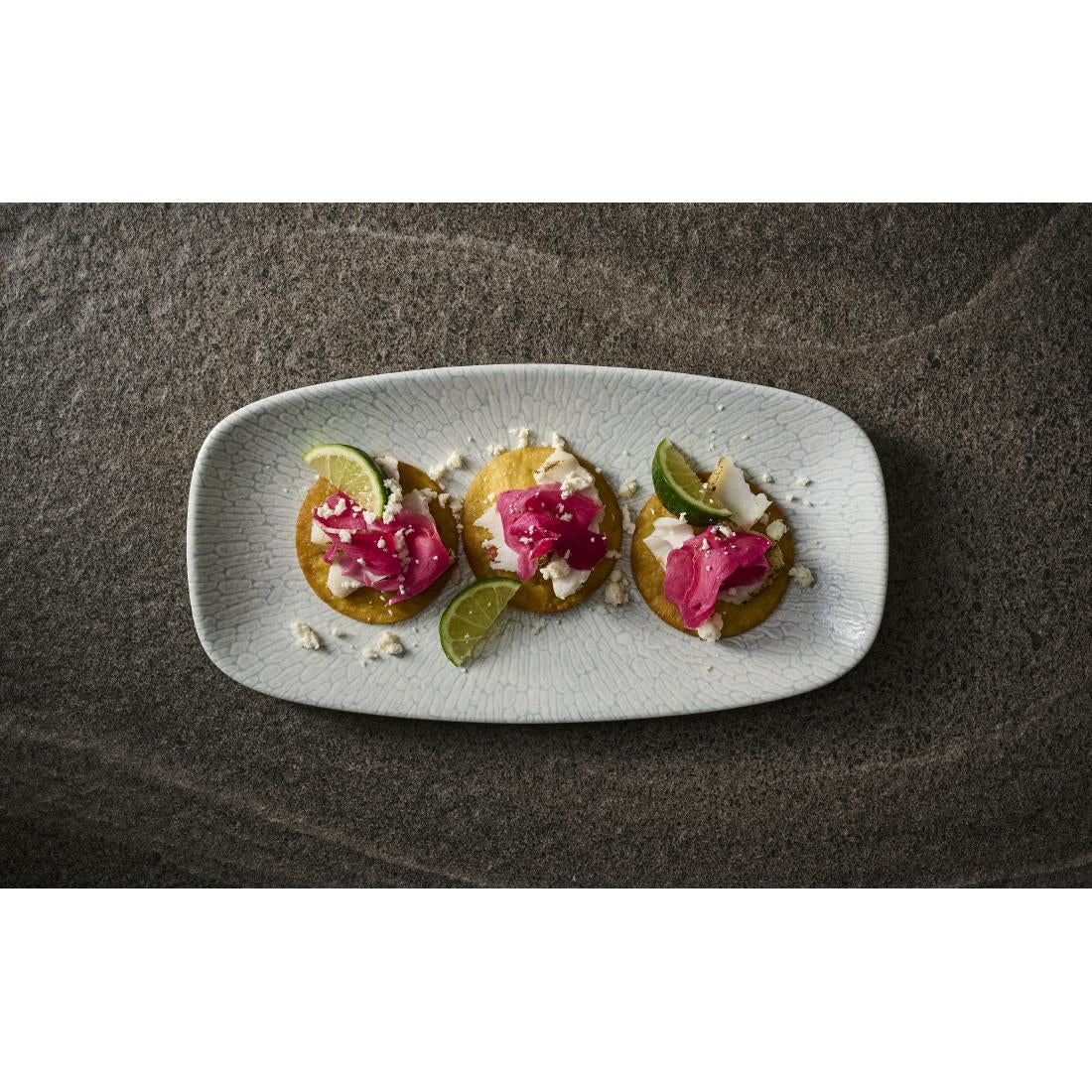 Churchill Delta Grey Oblong Plates 298x153mm (12 Pack)