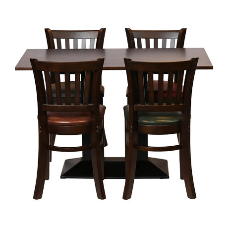 Turin Dining Table with 4 Manhattan Chairs in Dark Walnut & Bison Espresso