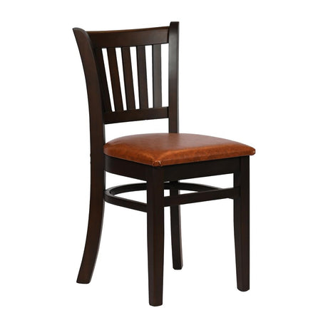 Turin Dining Table with 4 Manhattan Chairs in Dark Walnut & Bison Tan