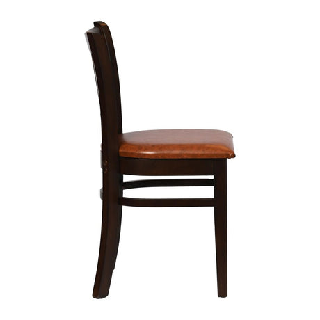 Turin Dining Table with 4 Manhattan Chairs in Dark Walnut & Bison Tan