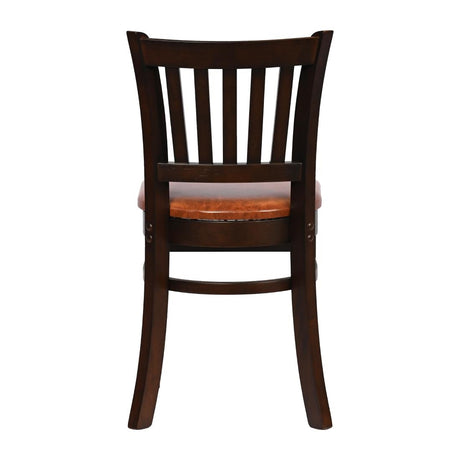 Turin Dining Table with 4 Manhattan Chairs in Dark Walnut & Bison Tan