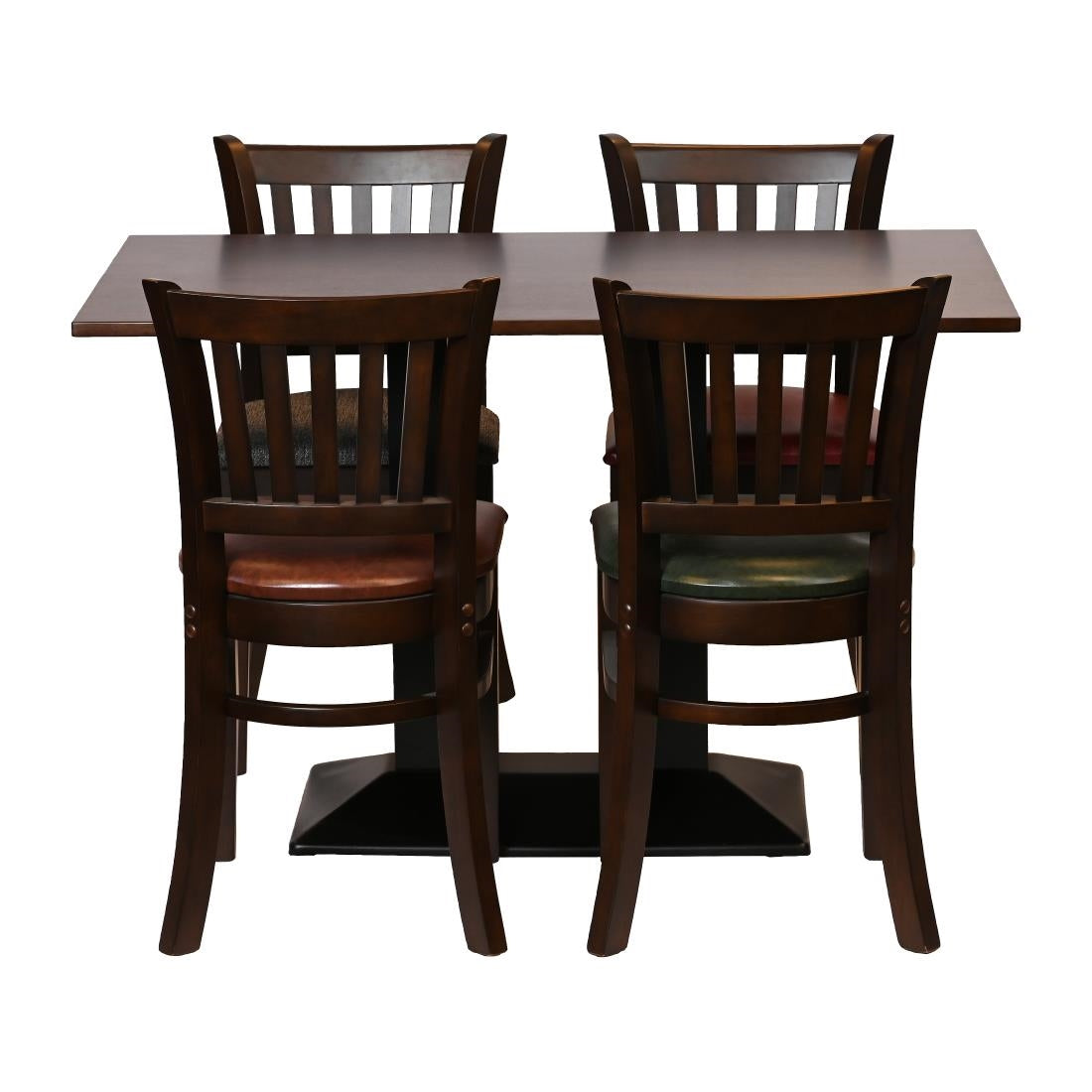Turin Dining Table with 4 Manhattan Chairs in Dark Walnut & Bison Cedar