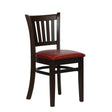Turin Dining Table with 4 Manhattan Chairs in Dark Walnut & Bison Bordeaux