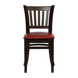Turin Dining Table with 4 Manhattan Chairs in Dark Walnut & Bison Bordeaux