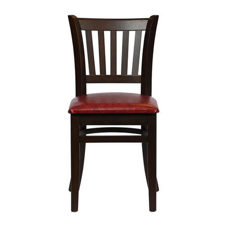 Turin Dining Table with 4 Manhattan Chairs in Dark Walnut & Bison Bordeaux