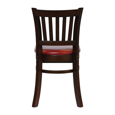 Turin Dining Table with 4 Manhattan Chairs in Dark Walnut & Bison Bordeaux