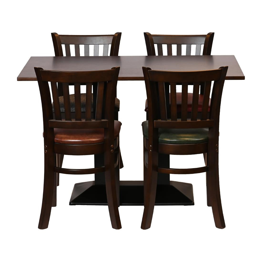 Turin Dining Table with 4 Manhattan Chairs in Dark Walnut & Shetland Smoke