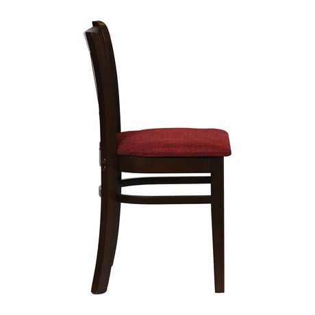 Turin Dining Table with 4 Manhattan Chairs in Dark Walnut & Shetland Scarlett