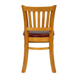 Turin Dining Table with 4 Manhattan Chairs in Soft Oak & Bison Bordeaux