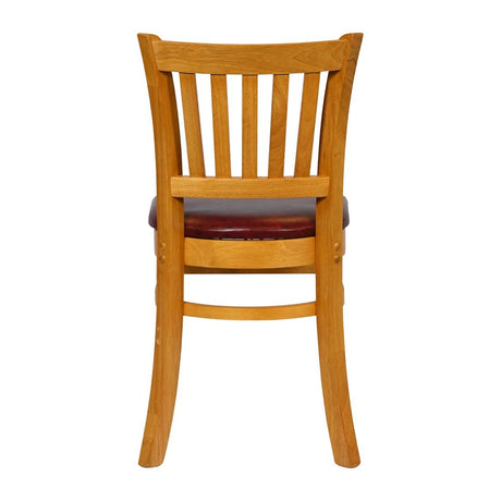 Turin Dining Table with 4 Manhattan Chairs in Soft Oak & Bison Bordeaux