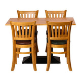 Turin Dining Table with 4 Manhattan Chairs in Soft Oak & Shetland Forest