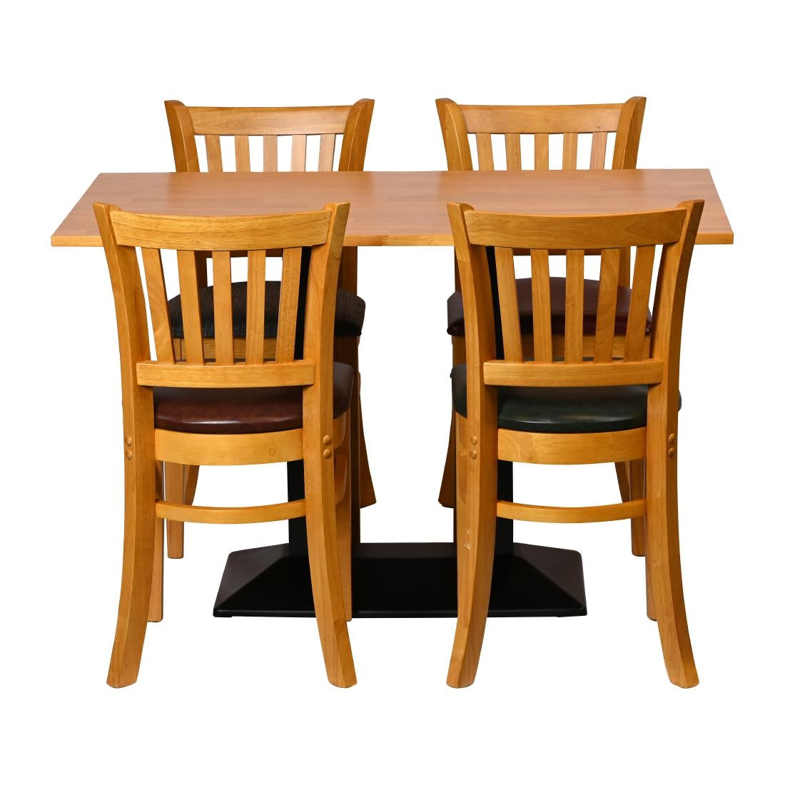 Turin Dining Table with 4 Manhattan Dining Chairs Soft Oak & Shetland Scarlett