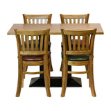 Turin Dining Table with 4 Manhattan Chairs Weathered Oak & Bison Espresso