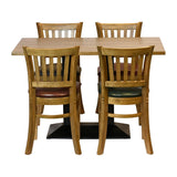 Turin Dining Table with 4 Manhattan Chairs Weathered Oak & Shetland Scarlett