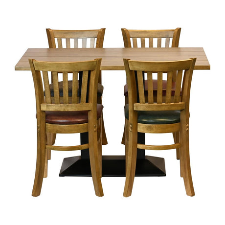 Turin Dining Table with 4 Manhattan Chairs Weathered Oak & Shetland Scarlett