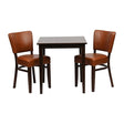 Pimlico Dining Table with 2 Oregon Chairs Dark Walnut & Bison Tan
