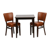 Pimlico Dining Table with 2 Oregon Chairs Dark Walnut & Bison Tan