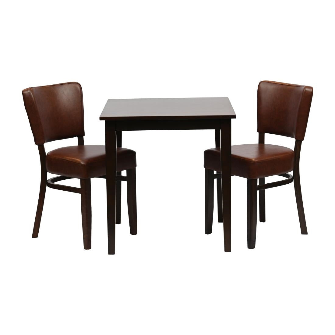 Pimlico Dining Table with 2 Oregon Chairs Dark Walnut & Bison Espresso