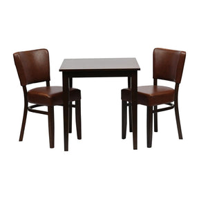 Pimlico Dining Table with 2 Oregon Chairs Dark Walnut & Bison Espresso