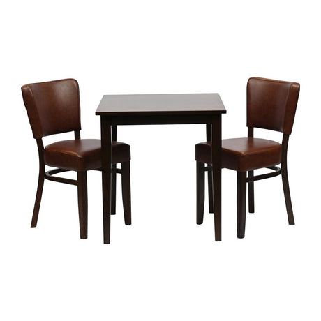 Pimlico Dining Table with 2 Oregon Chairs Dark Walnut & Bison Espresso