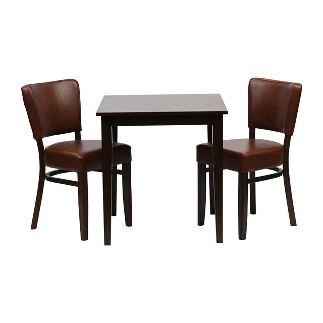 Pimlico Dining Table with 2 Oregon Chairs Dark Walnut & Bison Espresso
