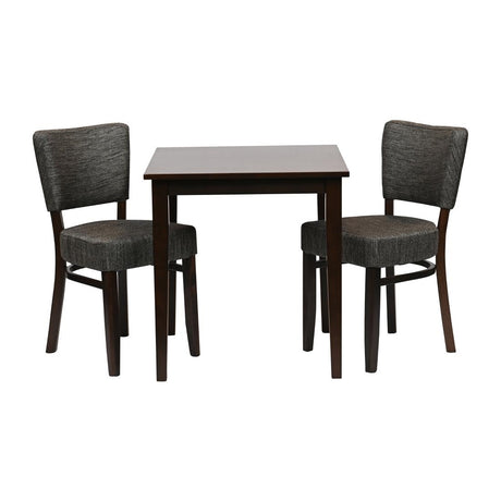 Pimlico Dining Table with 2 Oregon Chairs Dark Walnut & Shetland Smoke
