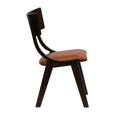 Chelsea Dining Chairs Dark Walnut with Bison Tan Seats (6 Pack)