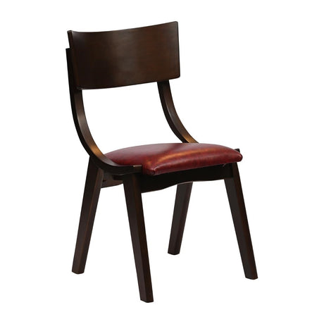Chelsea Dining Chairs Dark Walnut with Bison Bordeaux Seats (6 Pack)