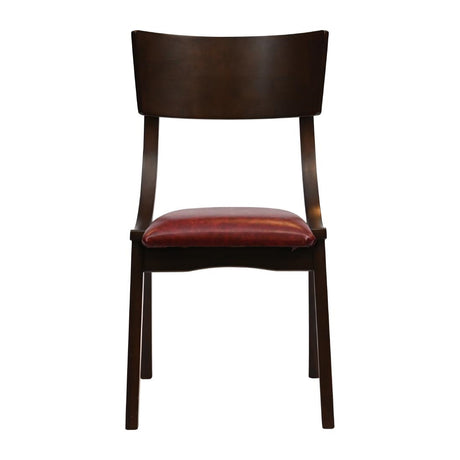 Chelsea Dining Chairs Dark Walnut with Bison Bordeaux Seats (6 Pack)
