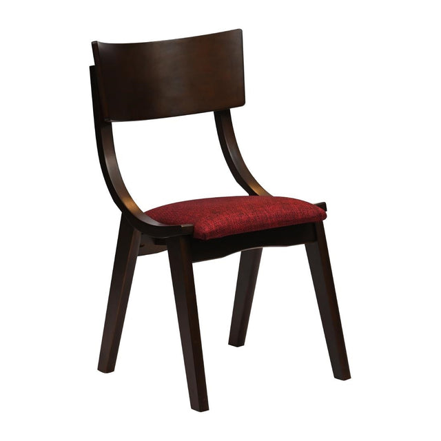 Chelsea Dining Chairs Dark Walnut with Shetland Scarlett Seats (6 Pack)