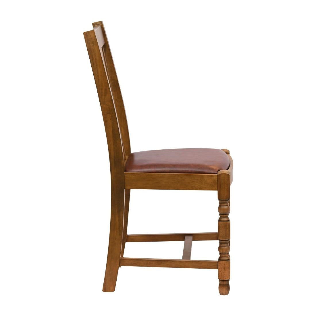 Thame Dining Chairs Weathered Oak with Bison Espresso Seat (6 Pack)