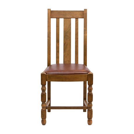 Thame Dining Chairs Weathered Oak with Bison Espresso Seat (6 Pack)